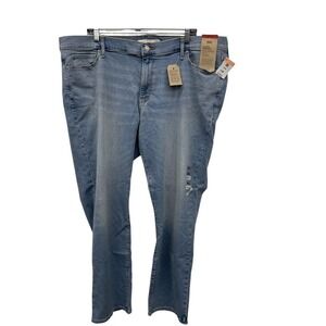 Levi Classic Straight Blue Cotton Jeans Womens Plus Size 22W Light Wash New